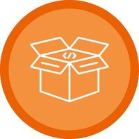 Open Box Line Multi Circle Icon vector