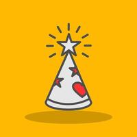 Party Hat Filled Shadow Icon vector