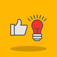 Idea Bulb Filled Shadow Icon vector