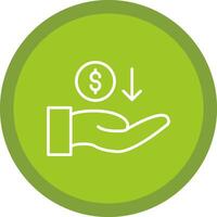 Recieve Money Line Multi Circle Icon vector