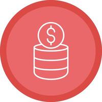 Coin Stack Line Multi Circle Icon vector