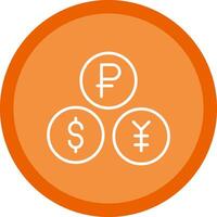 Currencies Line Multi Circle Icon vector