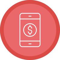 Mobile Banking Line Multi Circle Icon vector