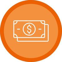 Dollar Line Multi Circle Icon vector