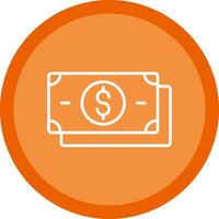 Dollar Line Multi Circle Icon vector