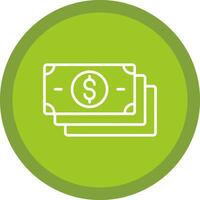 Banknotes Line Multi Circle Icon vector