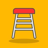Bar Stool Filled Shadow Icon vector