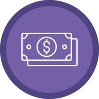 Dollar Bill Line Multi Circle Icon vector