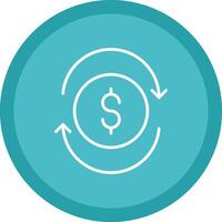 Exchange Rate Line Multi Circle Icon vector