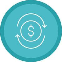 Exchange Rate Line Multi Circle Icon vector