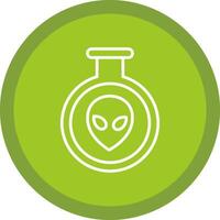 Aliens Line Multi Circle Icon vector