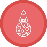 Moon Landing Line Multi Circle Icon vector