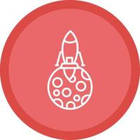 Moon Landing Line Multi Circle Icon vector