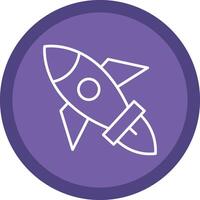 Rocket Line Multi Circle Icon vector
