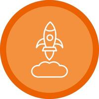 Rocket Launch Line Multi Circle Icon vector