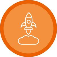 Rocket Launch Line Multi Circle Icon vector