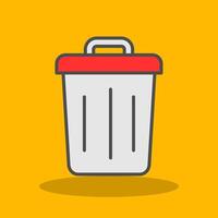 Trash Filled Shadow Icon vector