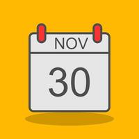 November Filled Shadow Icon vector