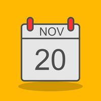 November Filled Shadow Icon vector