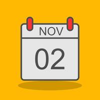 November Filled Shadow Icon vector
