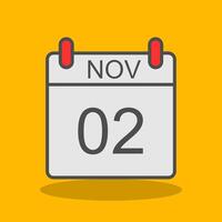 November Filled Shadow Icon vector