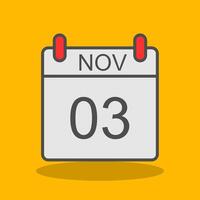 November Filled Shadow Icon vector