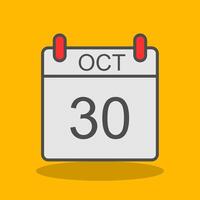 October Filled Shadow Icon vector