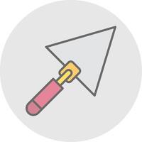 Cement Trowel Line Filled Light Icon vector