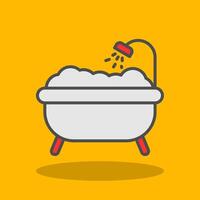 Bathtub Filled Shadow Icon vector