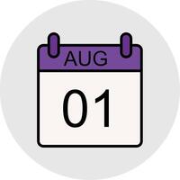 August Line Filled Light Icon vector