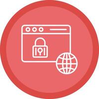 Web Security Line Multi Circle Icon vector