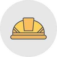 Construction Helmet Line Filled Light Icon vector