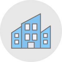 apartamentos línea lleno ligero icono vector