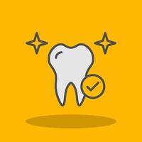 Healthy Tooth Filled Shadow Icon vector