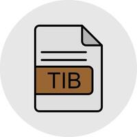 TIB File Format Line Filled Light Icon vector