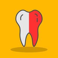 Tooth Filled Shadow Icon vector