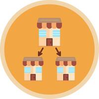 Chain Store Flat Multi Circle Icon vector