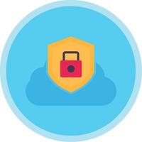 Cloud Security Flat Multi Circle Icon vector