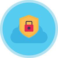 Cloud Security Flat Multi Circle Icon vector