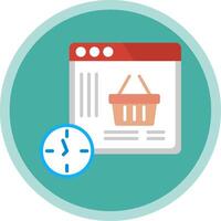 Shopping Time Flat Multi Circle Icon vector