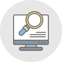 Magnifying Glass Line Filled Light Icon vector