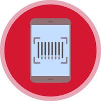 Barcode Scan Flat Multi Circle Icon vector