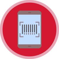 Barcode Scan Flat Multi Circle Icon vector