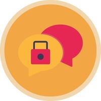 Chat Security Flat Multi Circle Icon vector