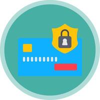 Secure Payment Flat Multi Circle Icon vector