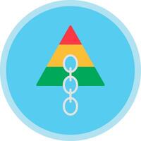 Link pyramide Flat Multi Circle Icon vector