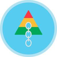 Link pyramide Flat Multi Circle Icon vector