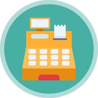 Cash Register Flat Multi Circle Icon vector