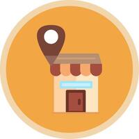 Shop Location Flat Multi Circle Icon vector