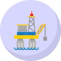 Offshore Platform Flat Bubble Icon vector